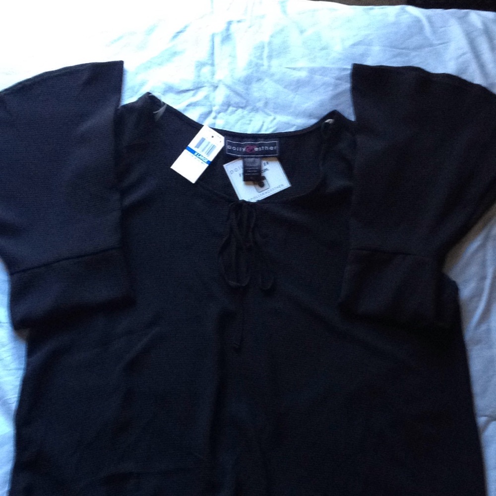 Black bell sleeve top